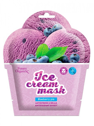 Охлаждающая тканевая маска-мороженое для лица BLUEBERRY PIE Прохладный релакс 22г