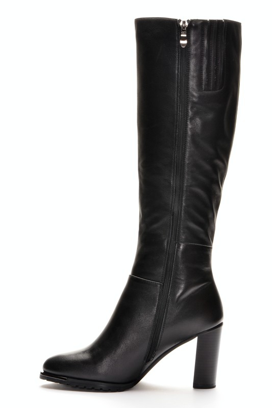 Shuang Cheng J857-A7Q5BM Сапоги женские чер нат кожа, подклад нат евро мех (до щиколотки модели)