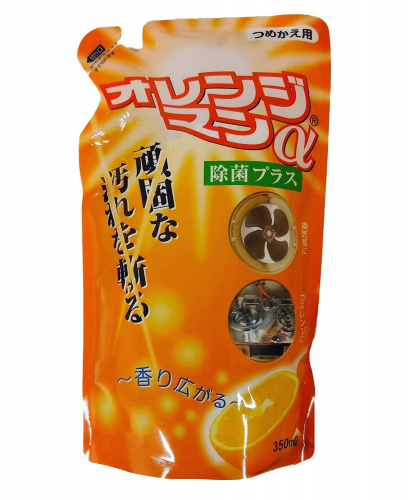 YUWA Tipo's Orange Man α Универсальное моющее средство против стойких загрязнений, с ароматом апельсина, мягкая упаковка, 400мл. 1/20