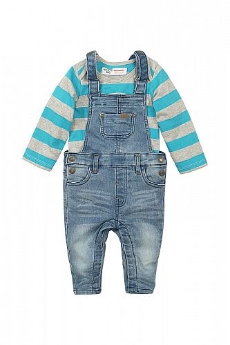 Комплект футболка и штанишки для мальчика цвет  полосатый/синий