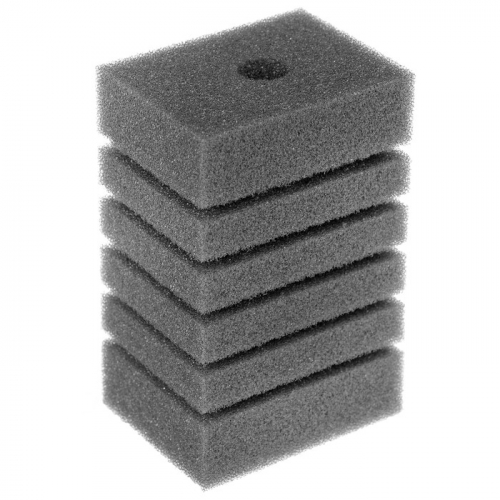 Губка прямоугольная для фильтра турбо № 5, 6 х 8 х 12 см, серая