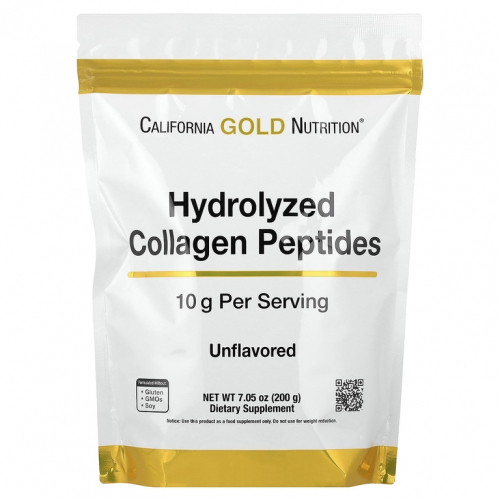 California Gold Nutrition, пептиды гидролизованного коллагена типов I и III, без добавок
