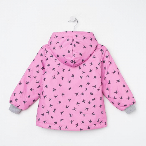 Куртка для девочки, цвет розовый/ласточки, рост 92-98 см