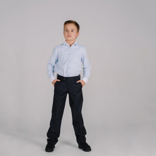Школьные брюки для мальчика, цвет черный, рост 116 см (26)