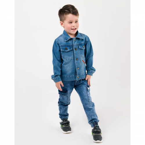 Куртка джинсовая для мальчика, цвет голубой, рост 110 см