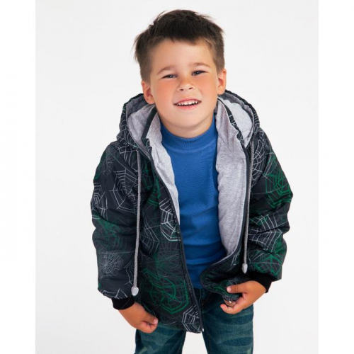 Куртка для мальчика, цвет чёрный/паутина, рост 92-98 см