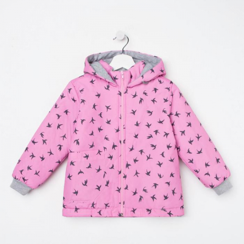 Куртка для девочки, цвет розовый/ласточки, рост 92-98 см