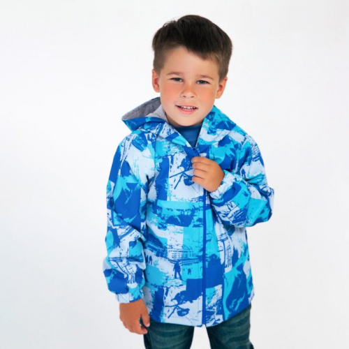 Ветровка для мальчика, цвет голубой, рост 104-110 см