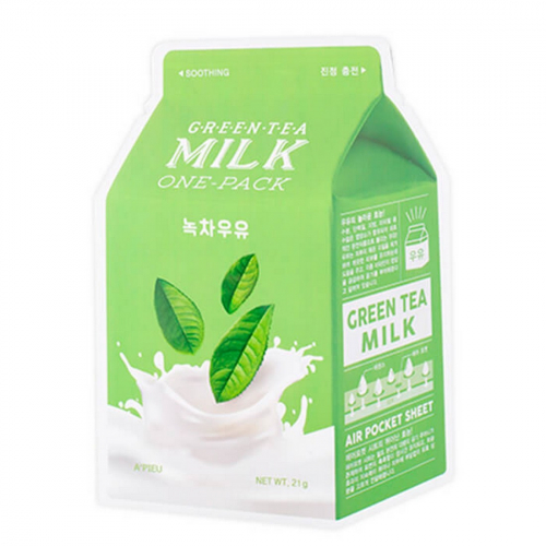 Тканевая маска с молочными протеинами и экстрактом зелёного чая