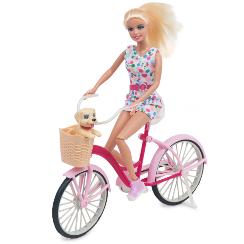 Набор игровой Defa Кукла на велосипеде 28 см