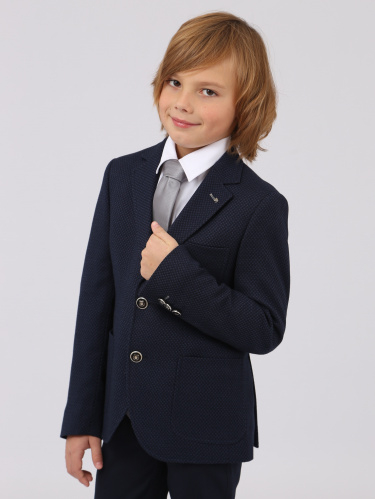 Пиджак классический клубный для мальчика синяя крапинка