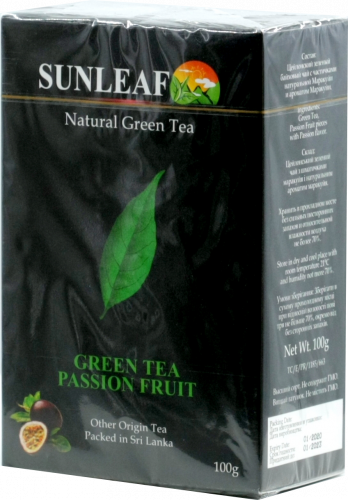 Sun Leaf. Green Tea Passion Fruit 100 гр. карт.пачка
