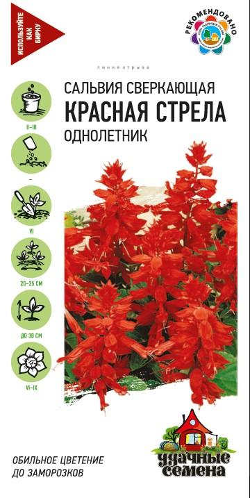 Цветы Сальвия Красная стрела 0,1 г ц/п Гавриш Уд.с