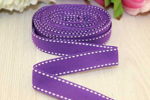 Декоративная лента с прострочкой (фиолетовый), 15мм * 6 ярдов
                        							В наличии