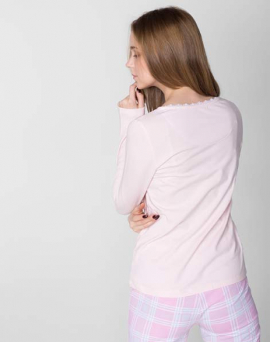 Пижамный лонгслив GUW002855 цвет:светло-розовый
