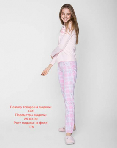 Пижамный лонгслив GUW002855 цвет:светло-розовый