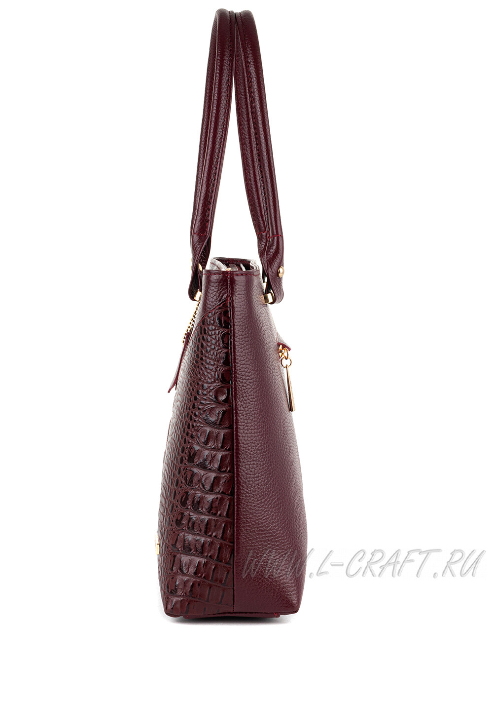 Модель №L122 | кожа | гладкий крокодил | бордовый | К209-3 | 27576