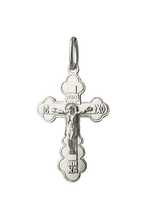 1-052-1 крест из серебра штампованный белый