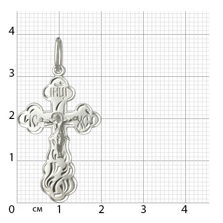 1-095-1 крест из серебра штампованный белый