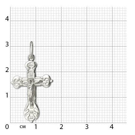 1-079-1 крест из серебра штампованный белый