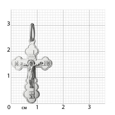 1-052-1 крест из серебра штампованный белый