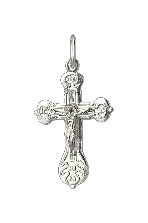 1-079-1 крест из серебра штампованный белый