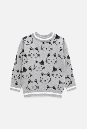 Джемпер (пуловер) для девочек Kity серый