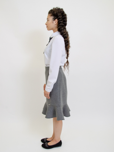 Школьная юбка из трикотажа. Цвет т.серый