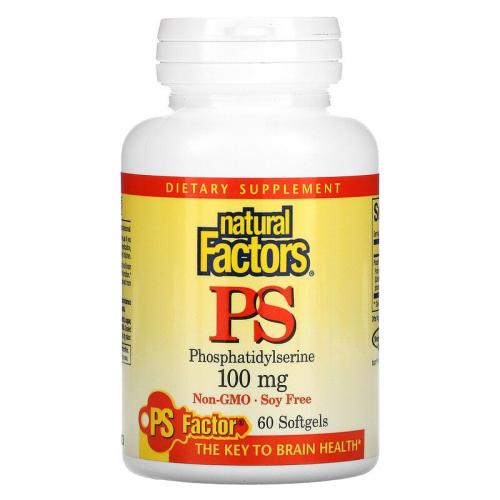 Natural Factors, ФС (фосфатидилсерин), 100 мг, мягкие таблетоки