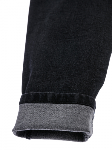 Брюки текстильные джинсовые утепленные с начесом для девочек