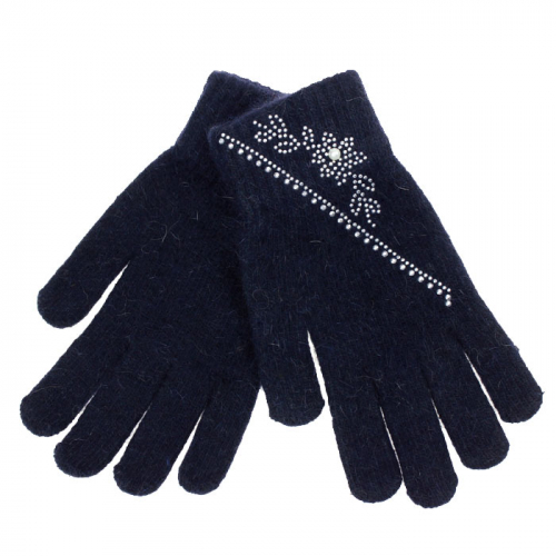 Шерстяные перчатки женские (синий)