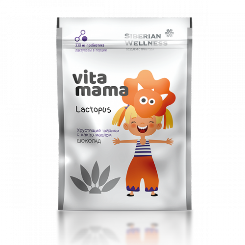 Lactopus, хрустящие шарики с какао-маслом (шоколад) - Vitamama 