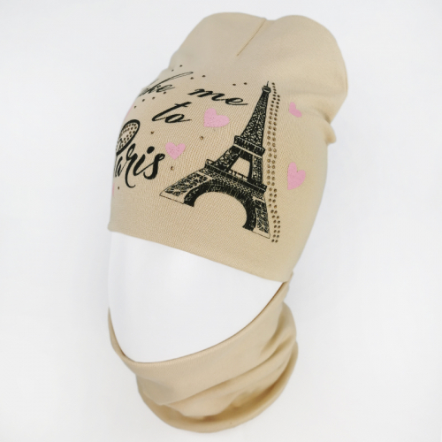 вд1622-82 Комплект трикотажный двойной шапка/снуд PARIS банан