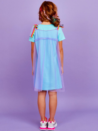 Платье д/дев Juno SS21GJ531 Sweet Rainbow бирюзовый