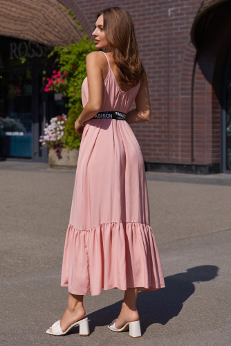 Платье Пинк М21 розовый с ремнем 011