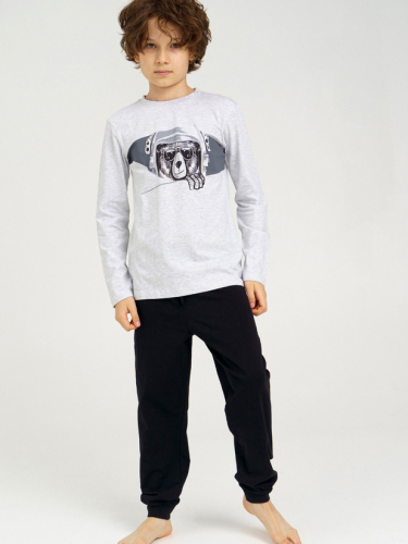 807 р1166 р      Комплект трикотажный для мальчиков: фуфайка (футболка с длинным рукавом), брюки