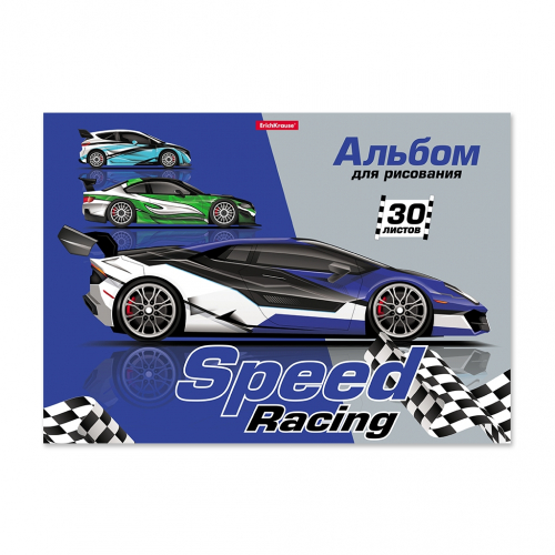 Альбом для рисования на клею ErichKrause® Speed Racing, А4, 30 листов