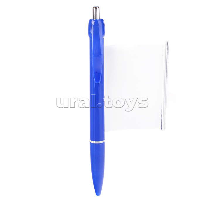 Ручка шариковая автоматическая Шпаргалка, синяя, пулевидный пиш.узел 0.7мм, корпус пластиковый синий