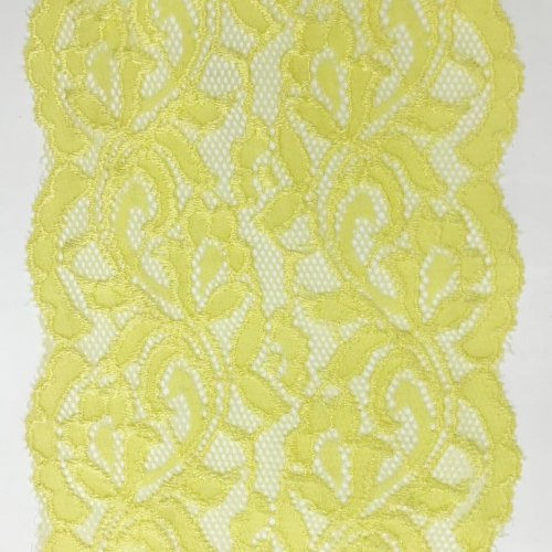 Тесьма-кружево стрейч (шир.14см) Желтое цветы