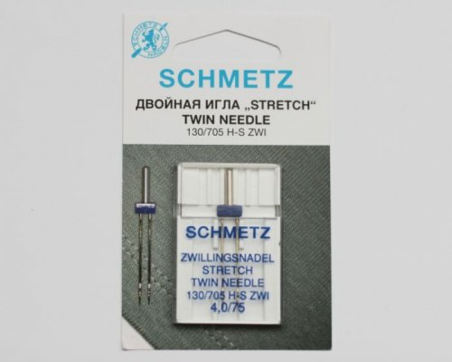 Иглы БШМ Schmetz двойные STRETCH 130/705 Н-S ZWI №75/4.0 (1шт)