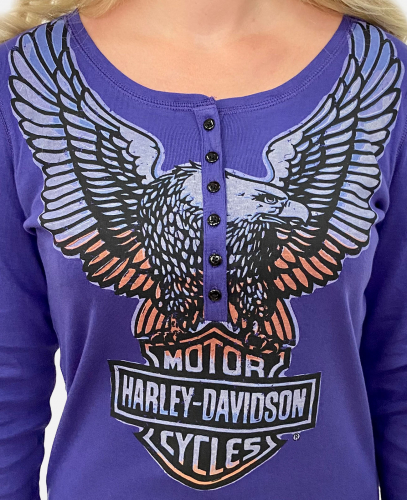 Синяя женская кофта Harley-Davidson – легендарный moto-стиль в твоем образе №1122