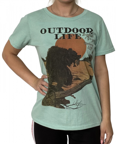 Бирюзовая женская футболка Outdoor Life. №177