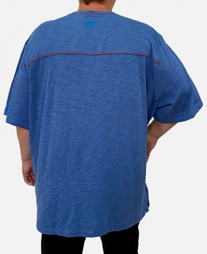 Синяя мужская футболка Harley-Davidson – модные изнаночные швы + приятный нежаркий материал №1154