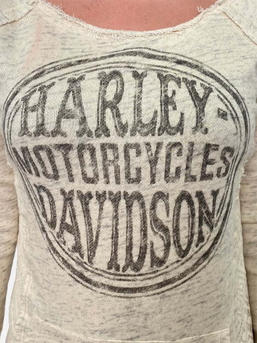 Стильная женская кофта Harley-Davidson – гламурная потрепанность + имитация выгоревшего принта №1007