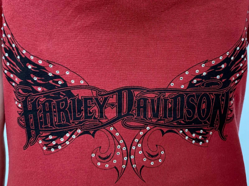 Женская майка Harley-Davidson на бретелях – топовый бельевой стиль в цвете бордо №1112