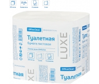 Бумага туалетная листовая OfficeClean Professional (V-сл)(T3), 2-слойная, 250лист/пач, белая, 300442