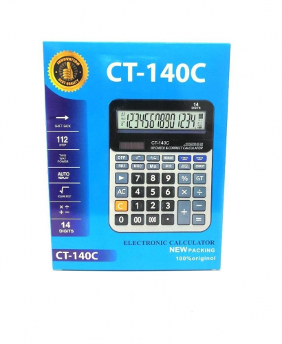 Настольный 14-разрядный калькулятор с двойным питанием CT-140C