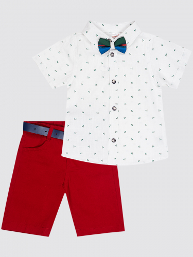 Комплект для мальчика: рубашка, бабочка и брюки с ремнем SM7019