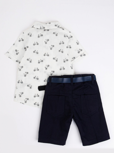 Комплект для мальчика: рубашка, бабочка и шорты с ремнем SM7001