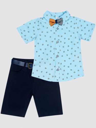 Комплект для мальчика: рубашка, бабочка и брюки с ремнем SM7011
